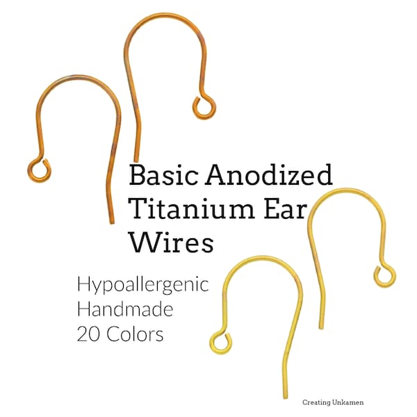 5 Pairs Hypoallergenic Titanium Ear Wires in 20 Anodized Colors