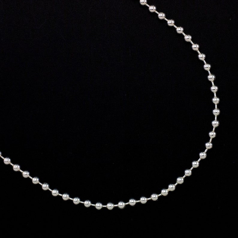 Sterling Silver Bead Chain 3mm by the Foot or Finished in - Etsy