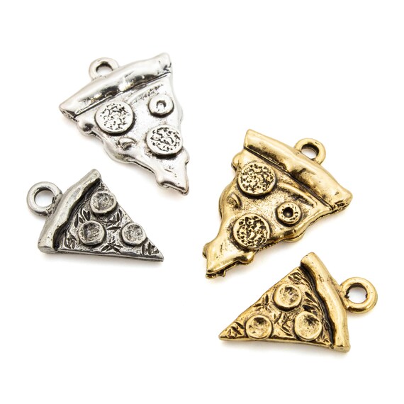 Pepperoni Pizza Slice Stud Earrings Sterling Silver with Enamel Color Pepperoni Pizza Slice Stud Earrings Sterling Silver with Enamel Color