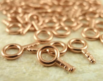 25 Solid Bronze Screw Eyes - Made in the USA - Raw or Antique Finish - 5 Choices of Sizes