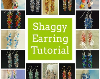 PDF Jewelry Tutorial -  Easy Shaggy Beaded Earrings Instructions