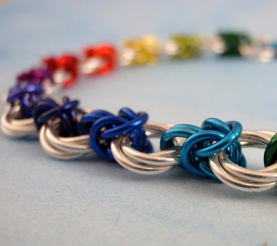 Silver Rainbow Anklet Kit Linked Loops III Beginner and Etsy
