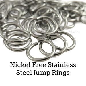100 Jump Rings Nickel Free Stainless Steel Your Choice of Gauge 12, 14, 16, 18, 20 and Diameter