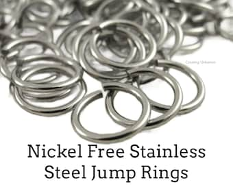 100 Jump Rings Nickel Free Stainless Steel Your Choice of Gauge 12, 14, 16, 18, 20 and Diameter