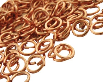 100 Non Tarnishing Copper Jump Rings - You Pick Gauge and Diameter - Custom Handmade - 100% Guarantee