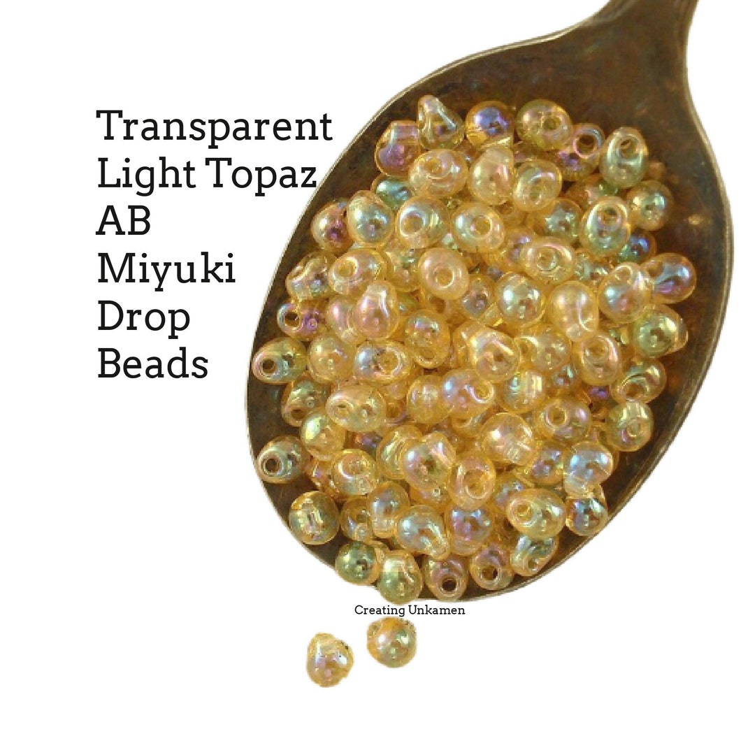 Miyuki DP-251 Transparent Light Topaz AB Drop Beads Perfect Miyuki DP-251 Transparent Light Topaz AB Drop Beads Perfect