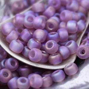 Miyuki 6-142FR Matte Transparent Smoky Amethyst AB 6/0 Seed Beads - 100% Guarantee