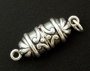 Sterling Silver Magnetic Scroll Clasp - 21mm X 8mm