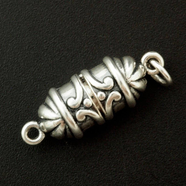 Sterling Silver Magnetic Scroll Clasp 21mm X 8mm image 8