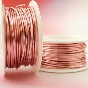 Rose Gold Colored Wire Enameled Coated Copper 100% Guarantee YOU Pick the Gauge 14, 16, 18, 20, 21, 22, 24, 26, 28, 30, 32 image 3