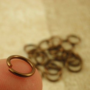 100 Handmade Vintage Bronze Jump Rings, 24, 22, 20, 18, 16, 14 Gauge You Pick Diameter 100% Guarantee Chainmail Links image 3