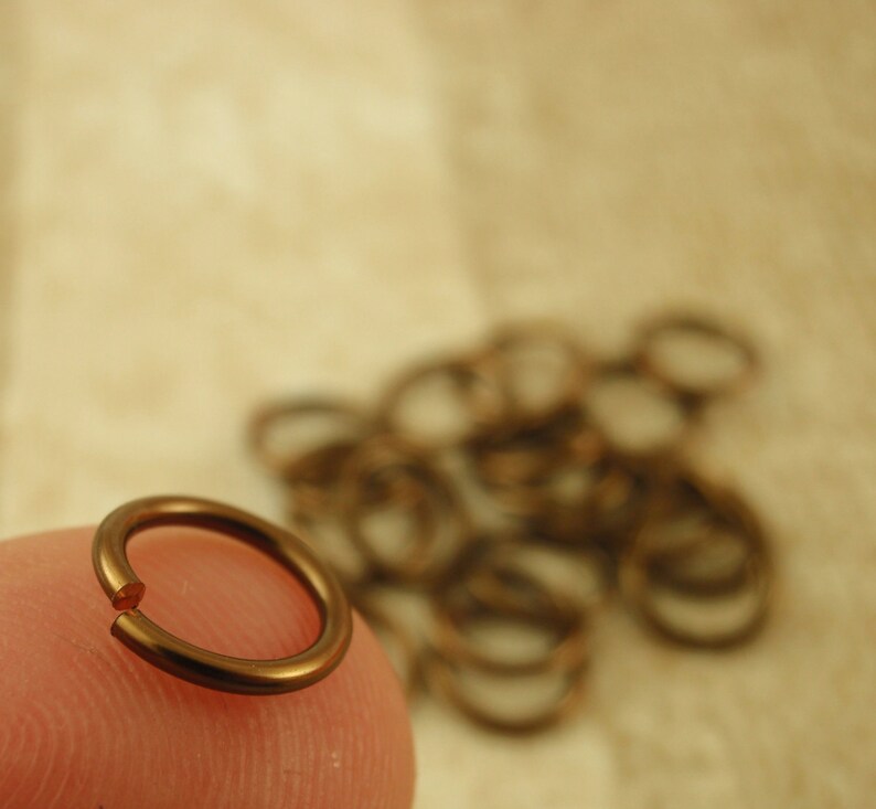 100 Handmade Vintage Bronze Jump Rings, 24, 22, 20, 18, 16, 14 Gauge You Pick Diameter 100% Guarantee Chainmail Links image 3