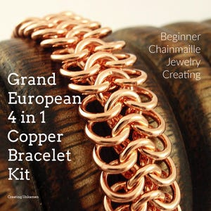 Grand European 4 in 1 Copper Chainmaille Bracelet Kit