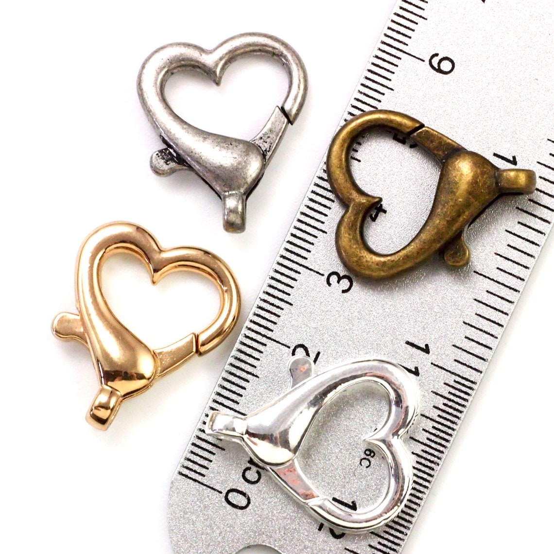 1 Oversized Heart Lobster Clasp 22mm X 22mm Best Etsy