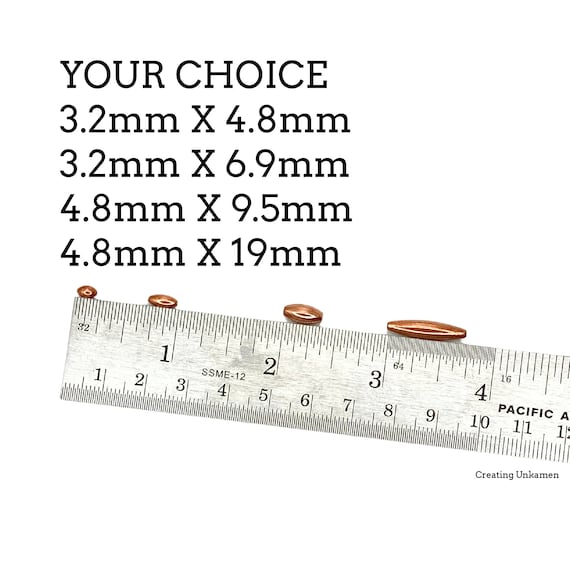 Beads Smooth Oval Copper Ready to Patina or Seal - 3.2mm X 4.8mm