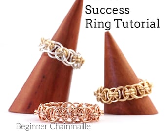 Tutorial Sweet Success Ring Chainmaille Also Called Helm and Parallel Chain Beginner Instructions