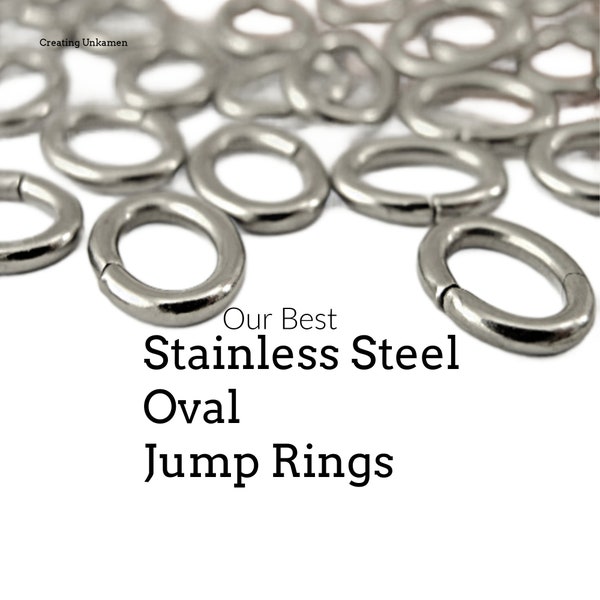 50 Stainless Steel OVAL Jump Rings -  You Choose 18 or 16 gauge - Best Commercially Made - 100% Guarantee