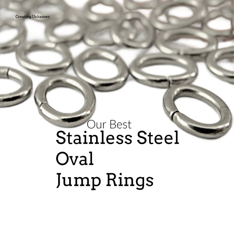 50 Stainless Steel OVAL Jump Rings You Choose 18 or 16 gauge Best Commercially Made 100% Guarantee image 1