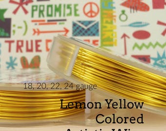 Lemon Yellow Artistic Wire 18, 20, 22, 24 gauge - 100% Guarantee