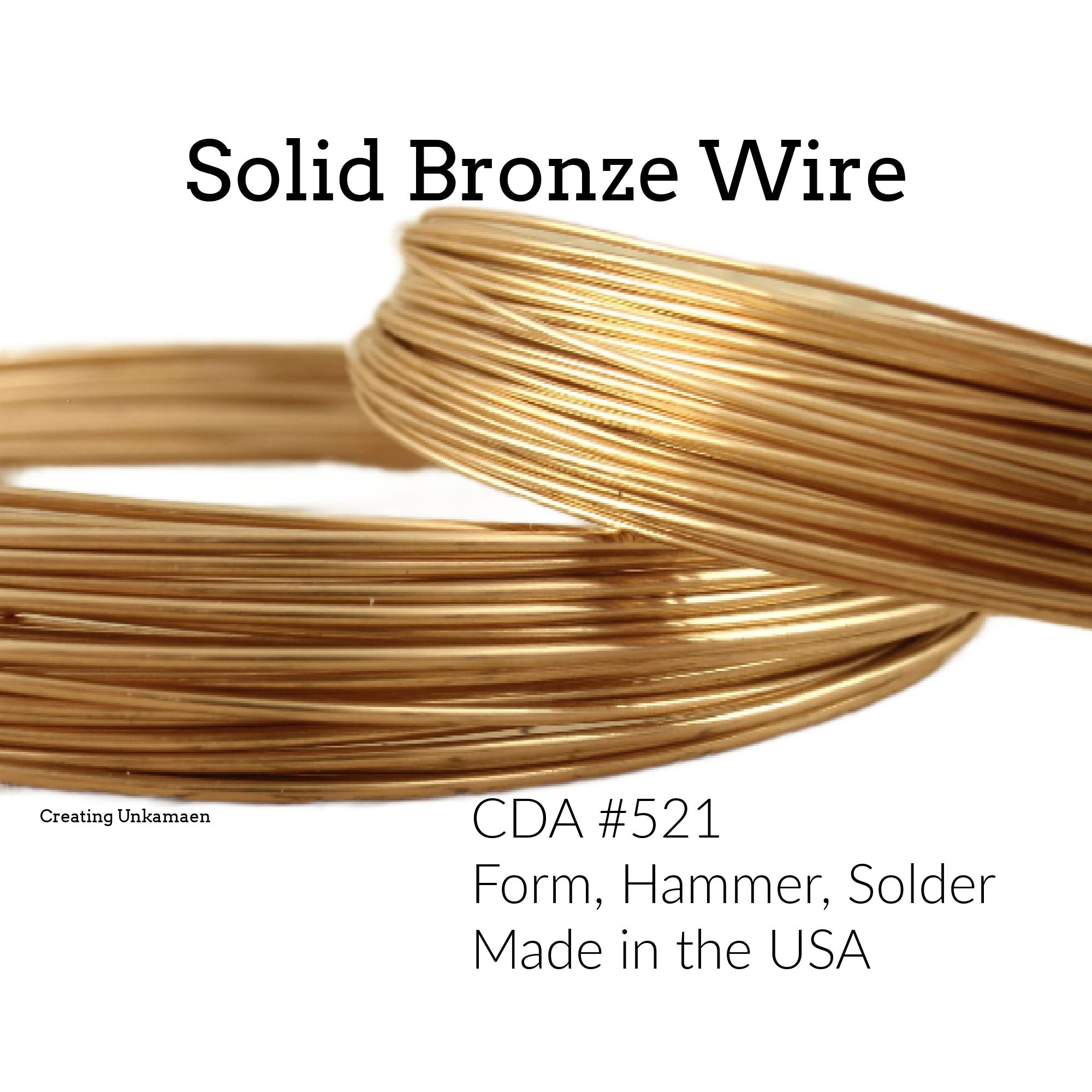 Round Solid Bronze Wire 100% Guarantee 4, 6, 8, 10, 12, 14, 16, 18, 20, 22,  24, 26, 28 Gauge Made in the USA 