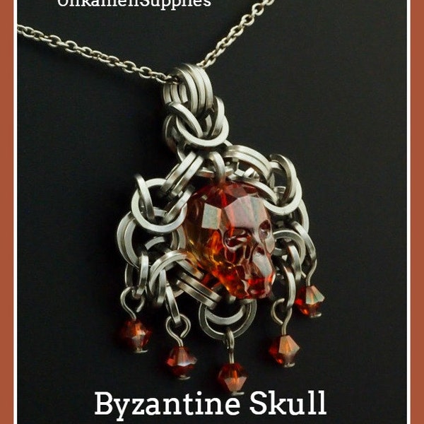 Skull and Byzantine Chainmaille Necklace Tutorial - Internediate Jewelry Making