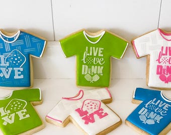 Pickleball T-shirt cookies 1 dozen