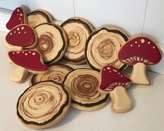 Woodland Fall Mushroom Woodchip cookies - 1 dozen