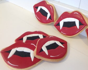 Halloween Vampire Lip Cookies- 1 Dozen