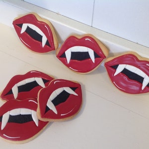 Halloween Vampire Lip Cookies 1 Dozen image 4