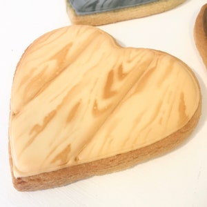 Wood Hearts Valentine Cookies 1 dozen image 3