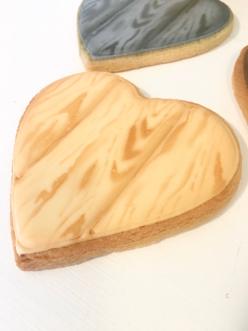 Wood Hearts Valentine Cookies 1 dozen image 3