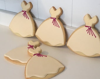 Wedding Bridal Dress Cookies - 1 Dozen