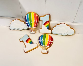 Rainbow First Birthday cookies