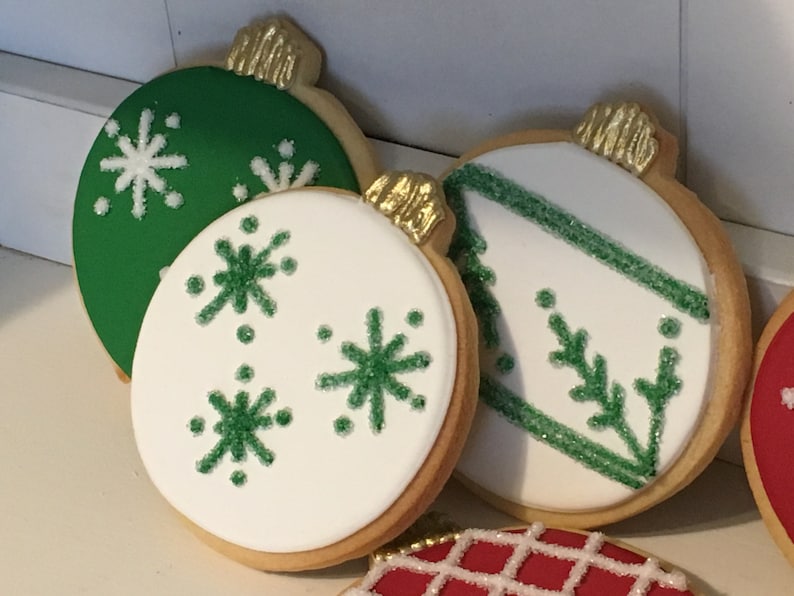 Christmas Cookies Ornament Hand Decorated Sugar 1 Dozen image 3