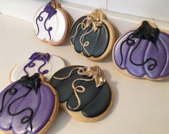 Halloween Pumpkin Cookies Fantasy Shimmer - 1 dozen