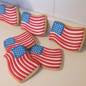 4th of July USA Flag Cookies 1 dozen image 2