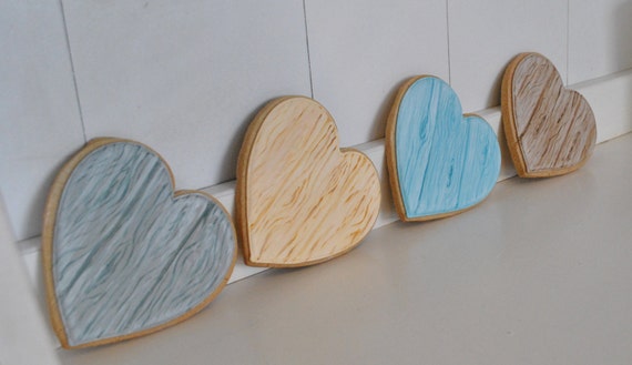 Wood Hearts Valentine Cookies - 1 dozen Il_570xn