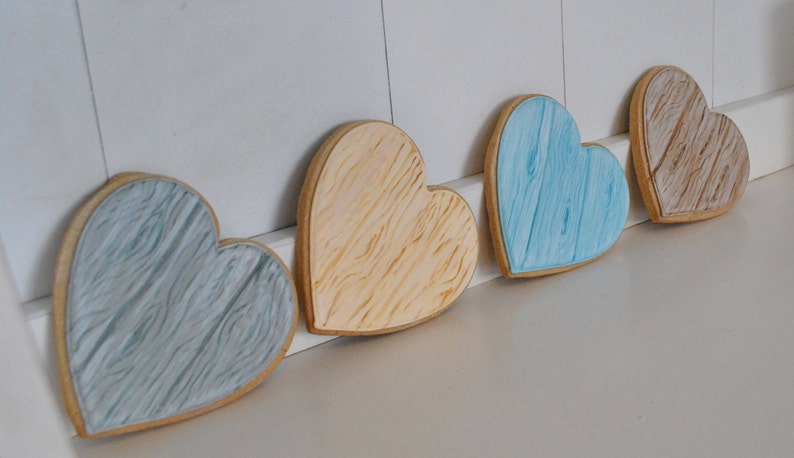 Wood Hearts Valentine Cookies 1 dozen image 1