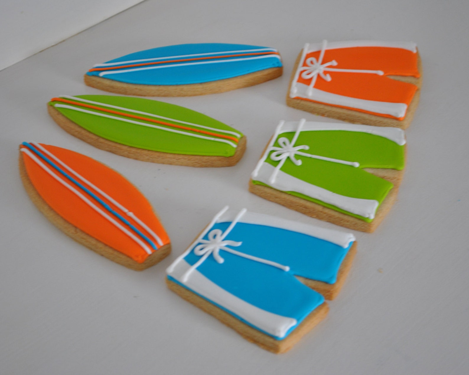 Surfboard Hand Decorated Sugar Cookies 1 Dozen Etsy