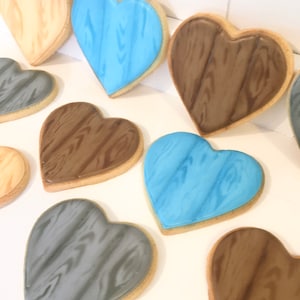 Wood Hearts Valentine Cookies 1 dozen image 8