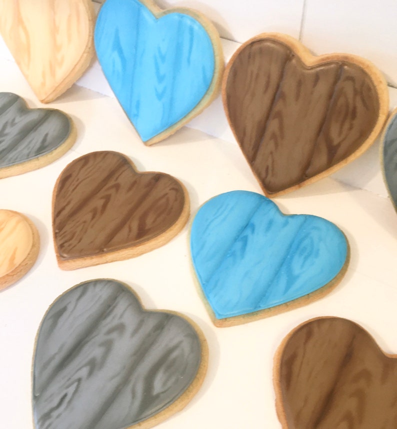 Wood Hearts Valentine Cookies 1 dozen image 8