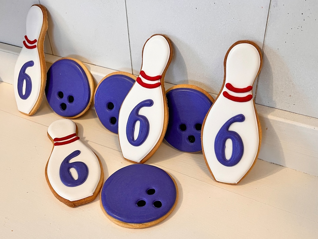 Custom Bowling Ball and Pin Cookies 1 Dozen Etsy