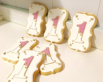 Baby's 1st Birthday decorated cookies - 1 dozen