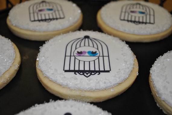 Lovebird Hand Decorated Sugar Wedding Cookie Favors Il_570xn