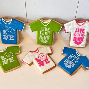Pickleball T-shirt cookies 1 dozen