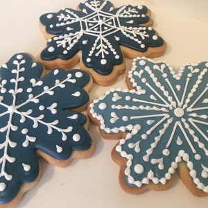 Huge Snowflake Sugar Christmas Cookies - 1 Dozen