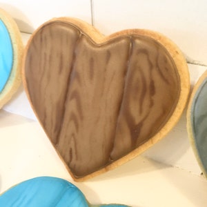 Wood Hearts Valentine Cookies 1 dozen image 5