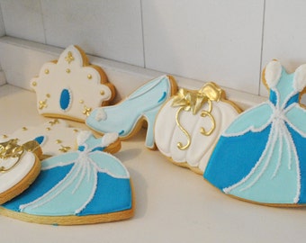 Cinderella Princess Theme Cookies - 1 dozen