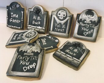 Halloween Tombstone Graveyard Cookies - 1 Dozen