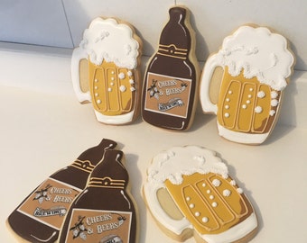 Cheers and Beers Mug Bottle Oktoberfest Cookies - 1 Dozen